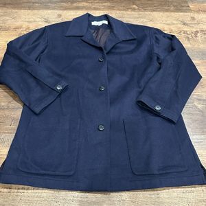 Valerie Stevens Women's 8 Navy Blue Wool Cashmere Blend Coat Jacket